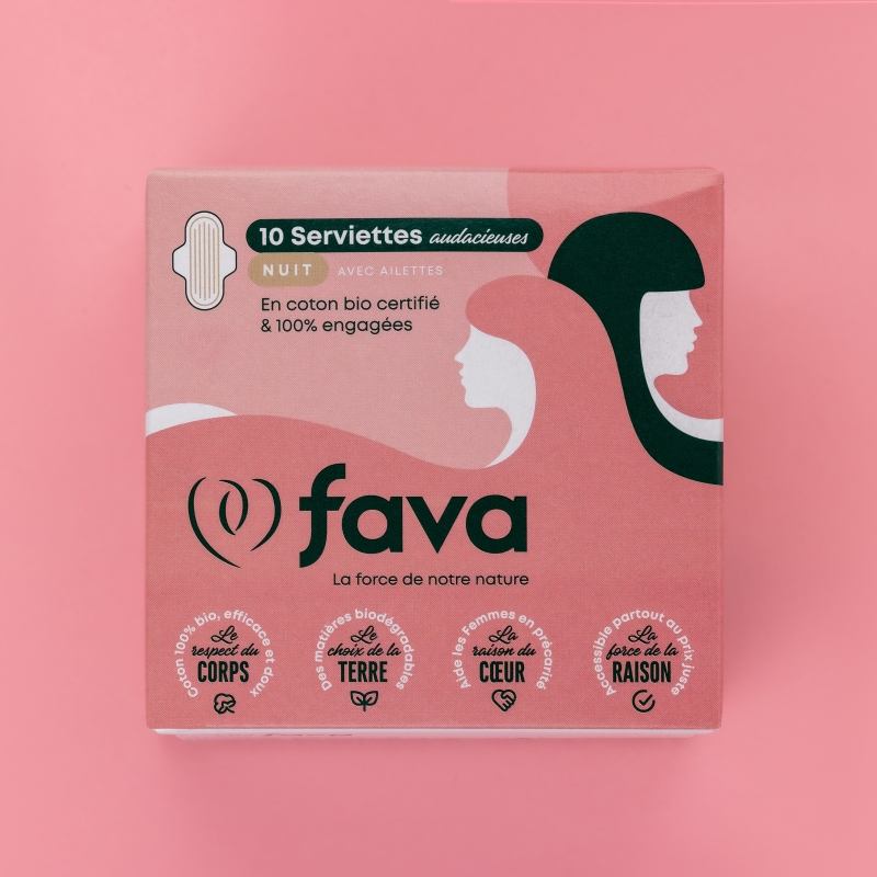 Serviette hygiénique en coton bio nuit