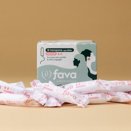 Tampons sans applicateur en coton bio régulier Tampons sans applicateur en coton bio régulier
