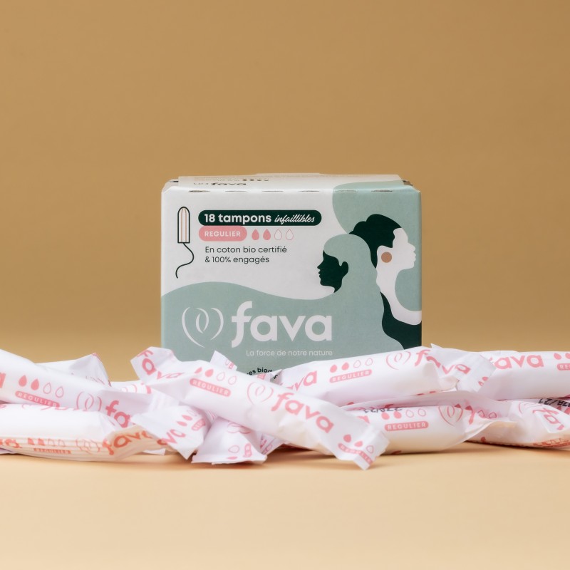 Tampons sans applicateur en coton bio régulier Tampons sans applicateur en coton bio régulier