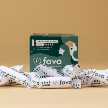 Tampons sans applicateur en coton biologique super +