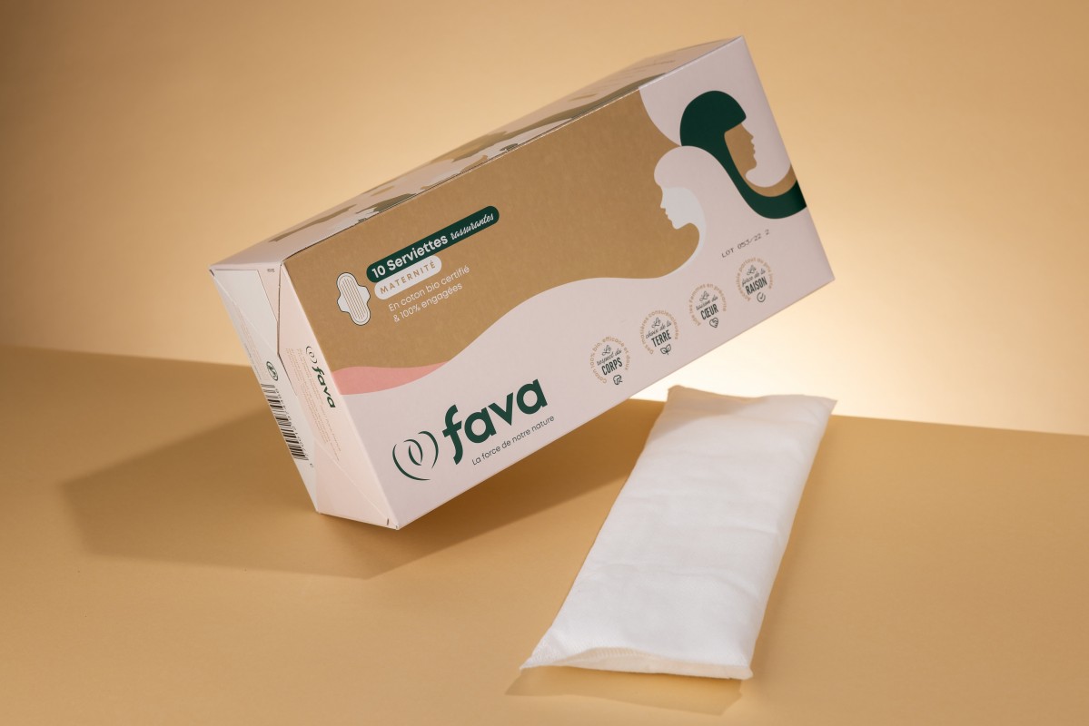serviette hygiénique maternité bio Fava ouverte serviette hygiénique maternité bio Fava ouverte