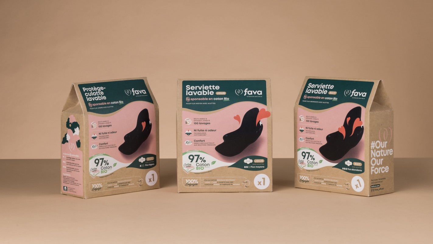 Gamme de protections lavables bio Fava Gamme de protections lavables bio Fava