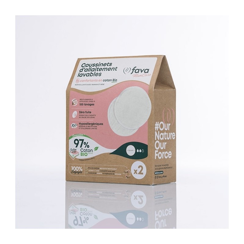 Coussinets allaitement lavable bio Fava Coussinets allaitement lavable bio Fava