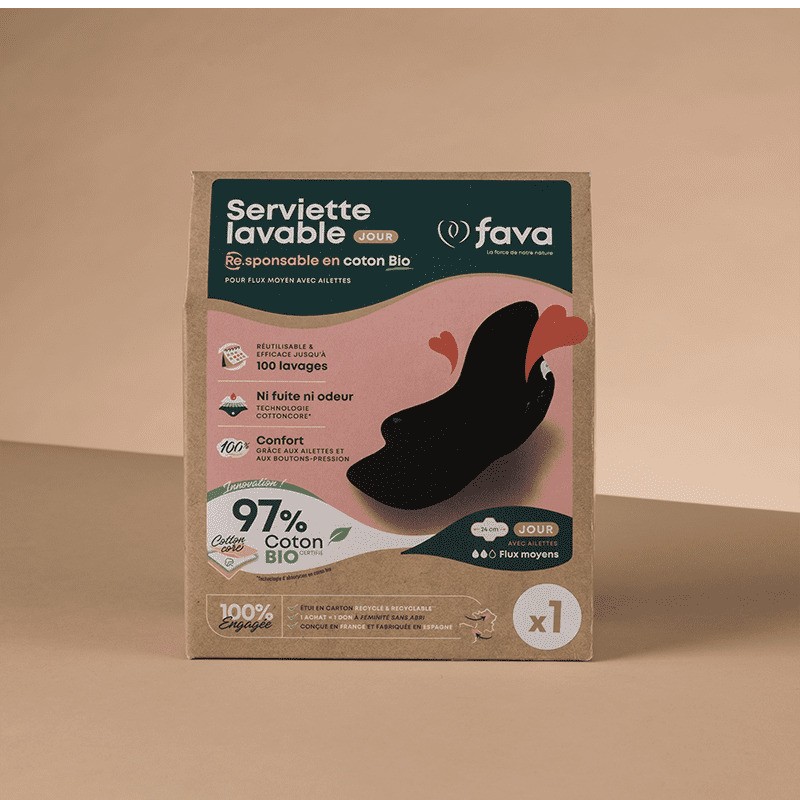 Pack serviettes hygiéniques lavables et savon détachant