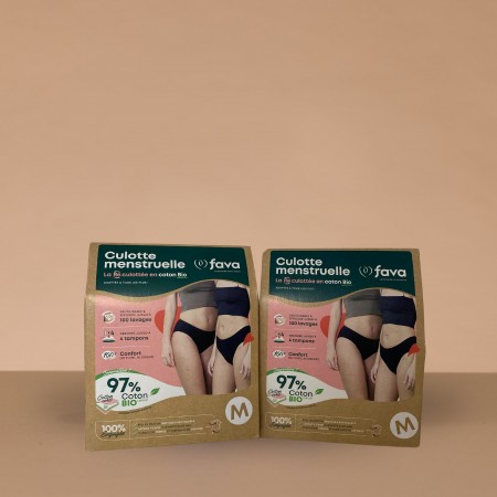 Pack 2 culottes de règles en coton bio