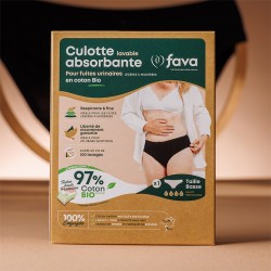 Pack 3 culottes absorbantes lavables en coton bio pour fuites urinaires