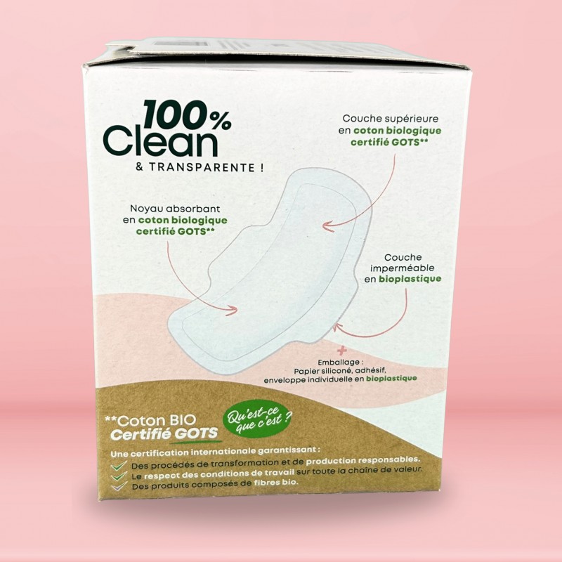 Serviettes hygiéniques coton bio